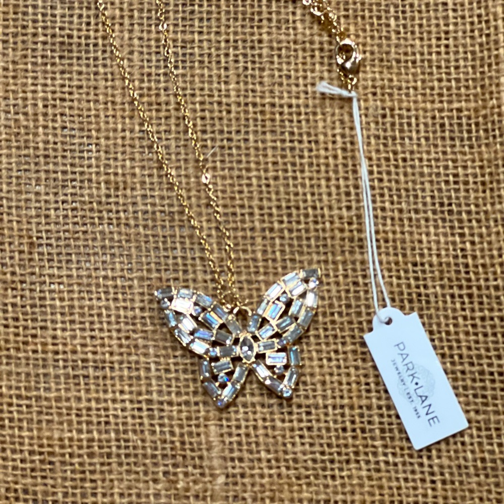 Park Lane Sparkle box butterfly necklace